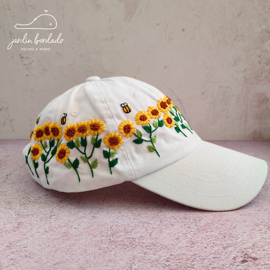 Gorra jardín girasoles